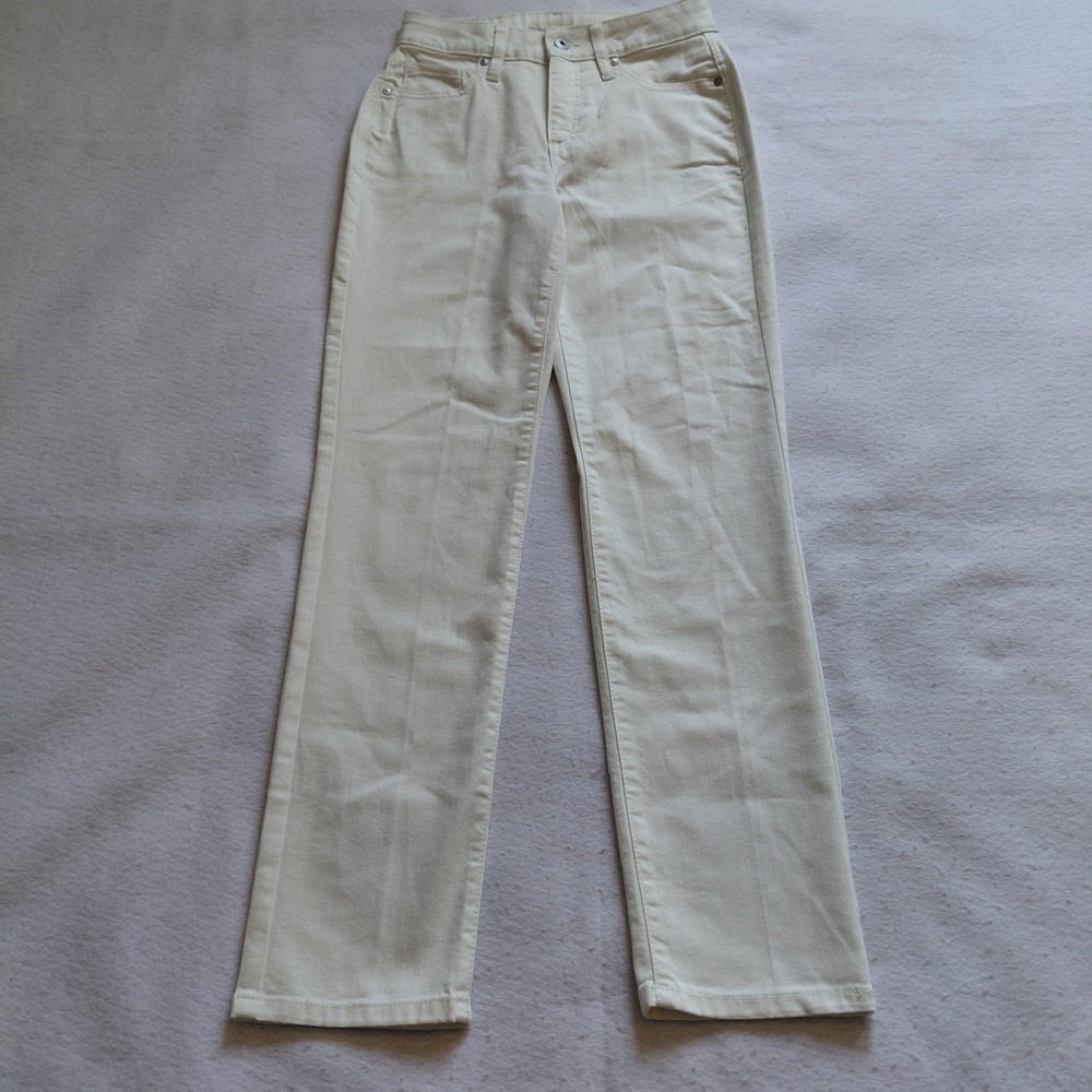Style & Co Straight Leg Jeans Womens 4 Off White Ivory Stretch Denim Pants